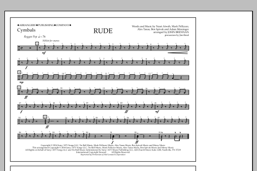 John Brennan Rude - Cymbals sheet music notes and chords. Download Printable PDF.