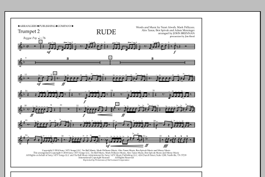 Learn to play John Brennan Rude - Trumpet 2 sheet music for Marching Band in minutes. Price: 7.8900$ John Brennan Rude - Trumpet 2 sheet music notes and chords arranged for Marching Band