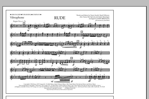 John Brennan Rude - Vibraphone sheet music notes and chords. Download Printable PDF.