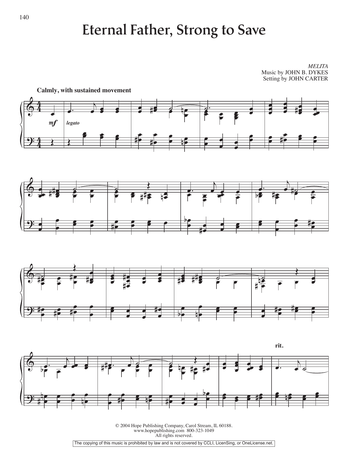 Learn to play John Carter Eternal Father, Strong to Save sheet music for Piano Solo in minutes. Price: 6.9900$ John Carter Eternal Father, Strong to Save sheet music notes and chords arranged for Piano Solo