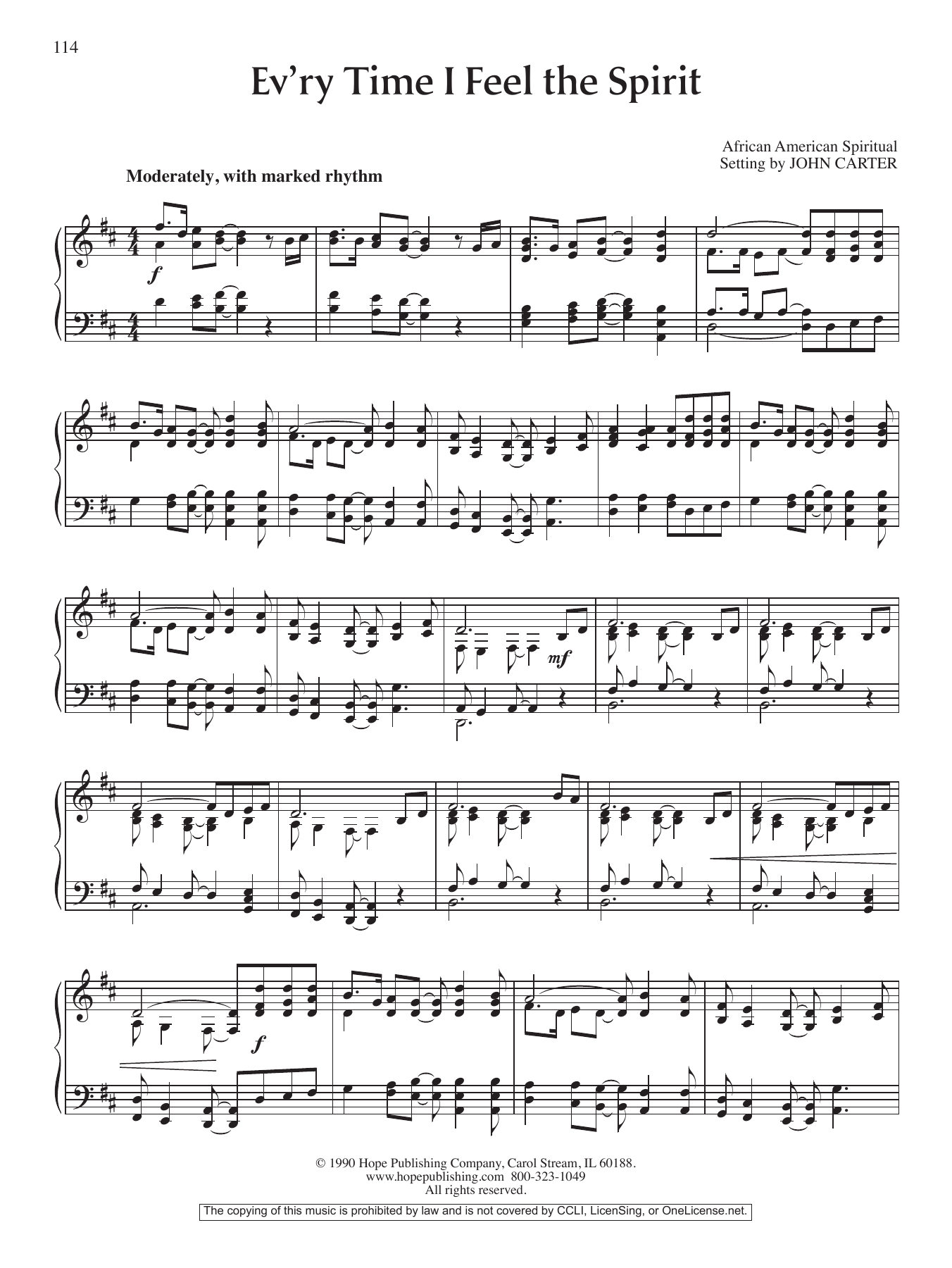 Learn to play John Carter Ev'ry Time I Feel The Spirit sheet music for Piano Solo in minutes. John Carter Ev'ry Time I Feel The Spirit sheet music notes and chords. Download Printable PDF.