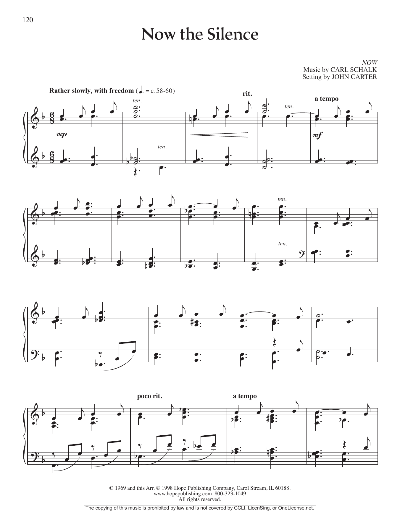 John Carter Now the Silence sheet music notes and chords. Download Printable PDF.