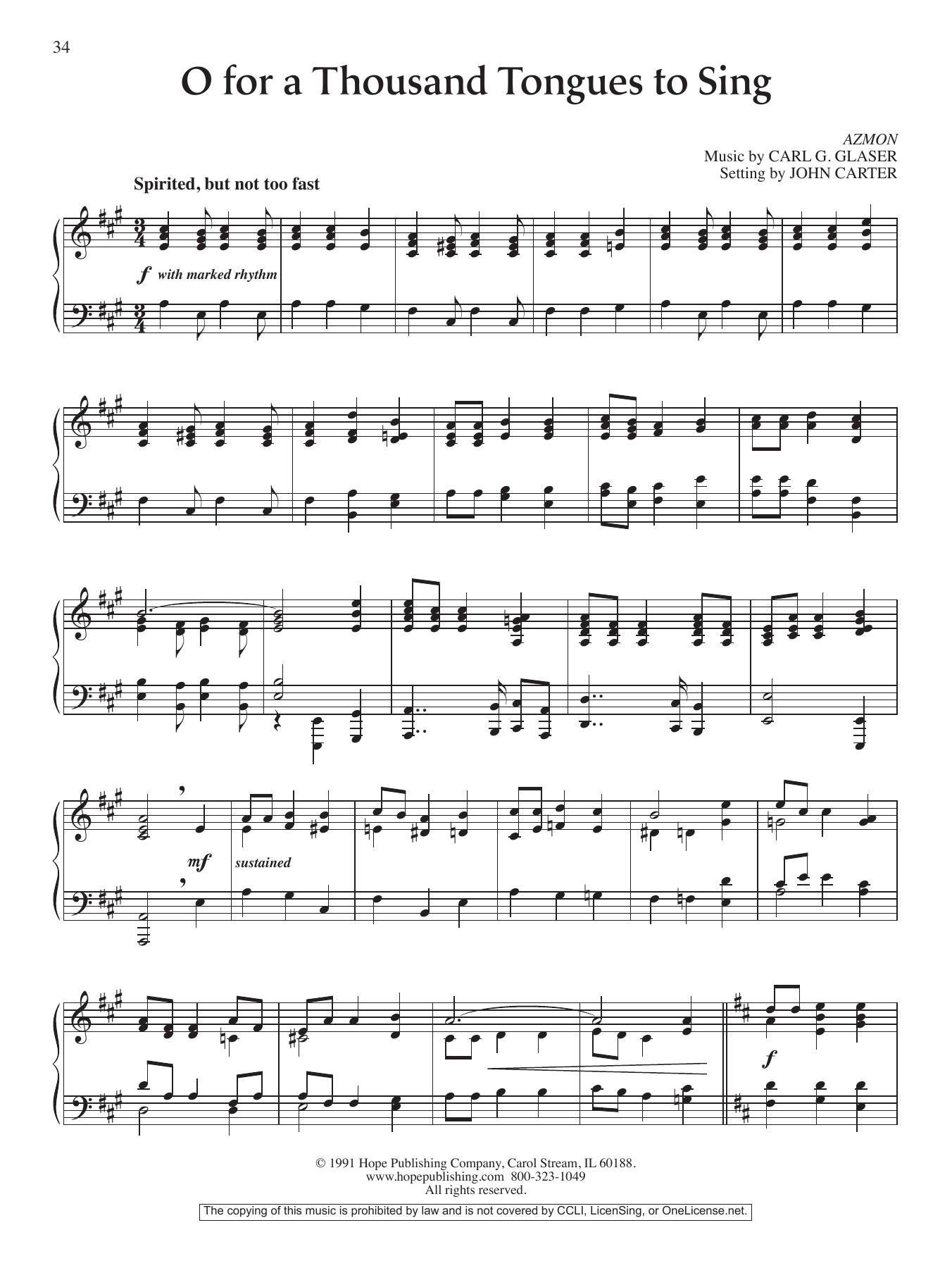Learn to play John Carter O For A Thousand Tongues To Sing sheet music for Piano Solo in minutes. Price: 6.9900$ John Carter O For A Thousand Tongues To Sing sheet music notes and chords arranged for Piano Solo