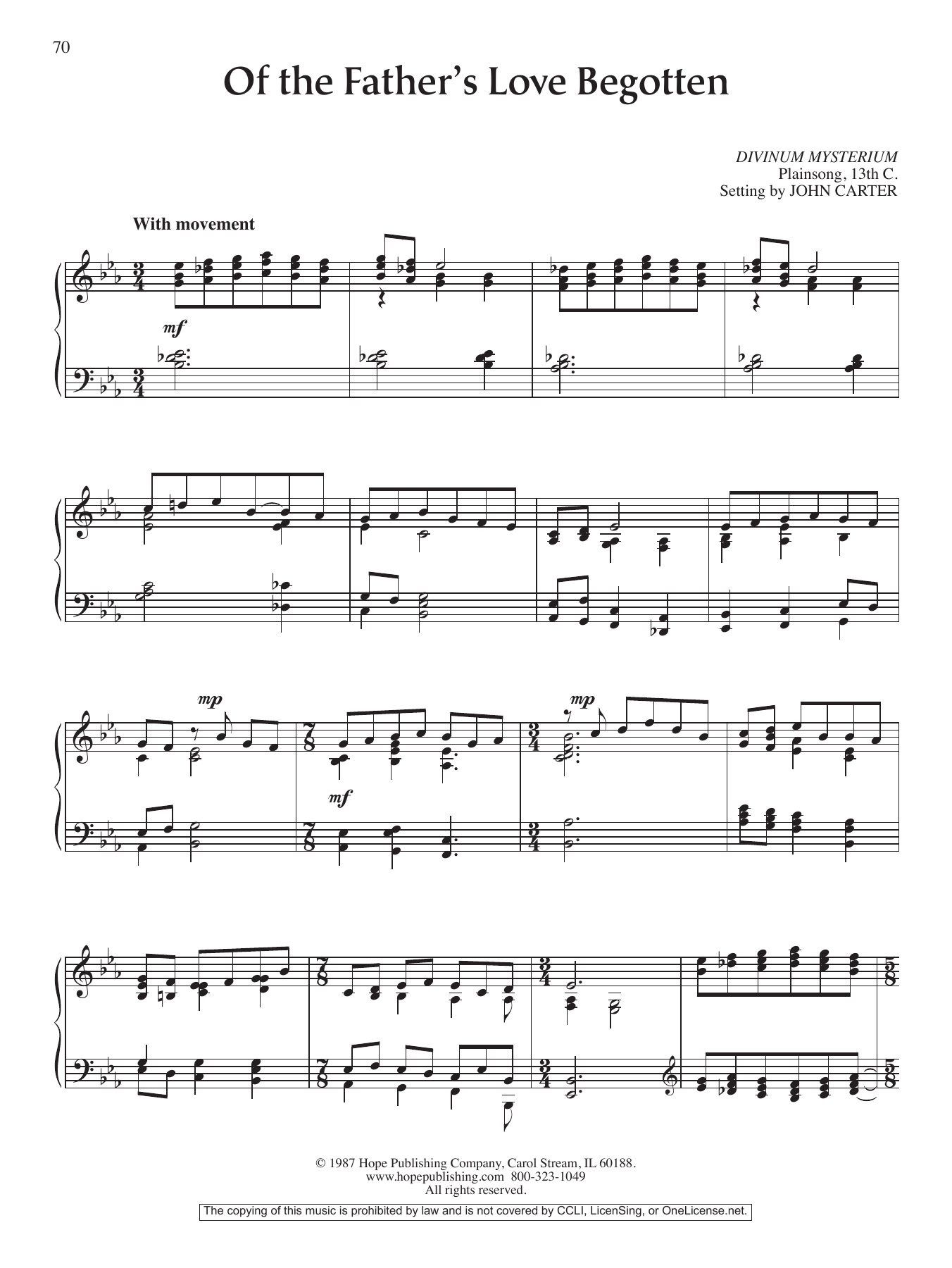 Learn to play John Carter Of the Father's Love Begotten sheet music for Piano Solo in minutes. Price: 6.9900$ John Carter Of the Father's Love Begotten sheet music notes and chords arranged for Piano Solo