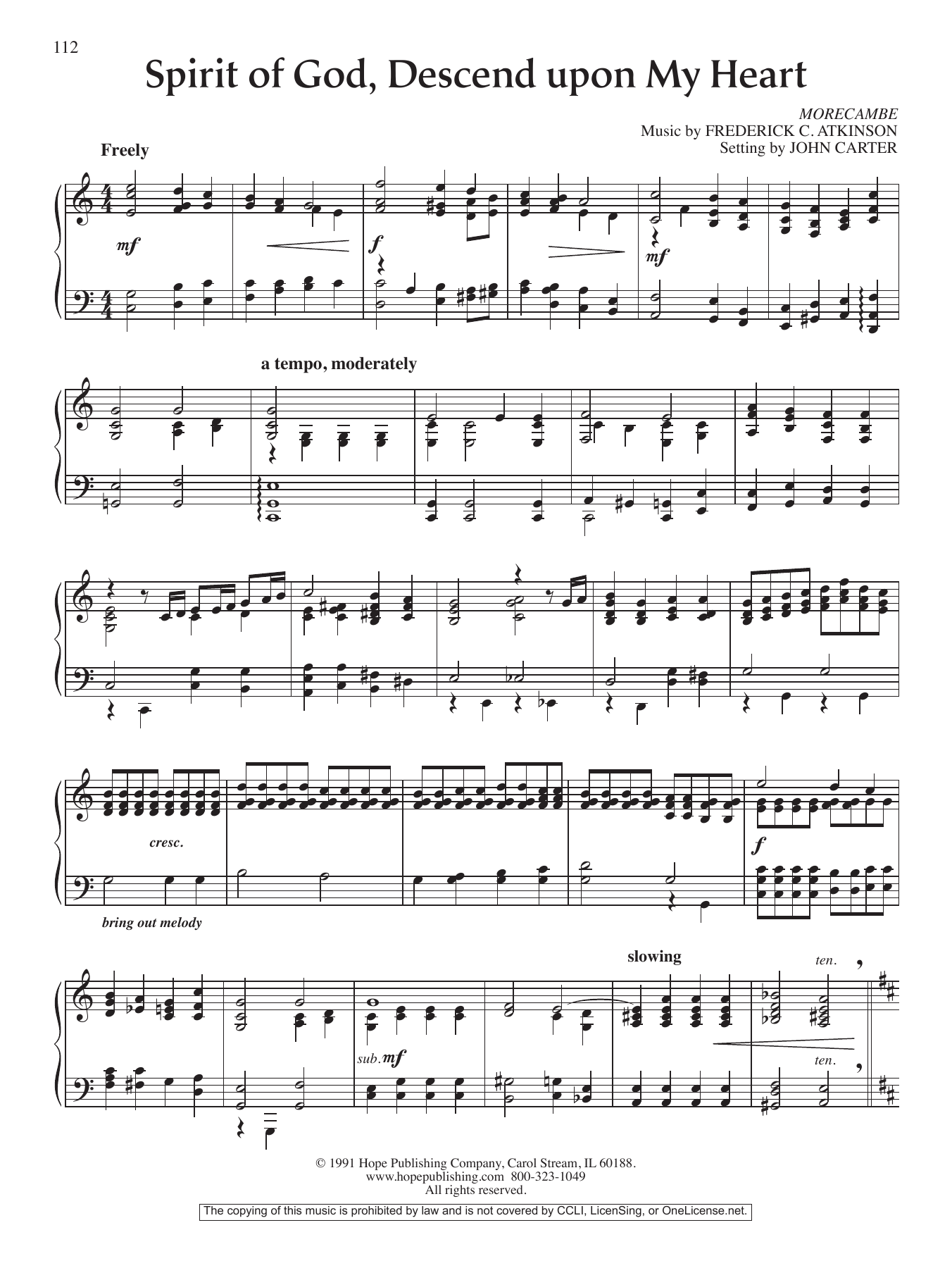 Learn to play John Carter Spirit Of God, Descend Upon My Heart sheet music for Piano Solo in minutes. Price: 6.9900$ John Carter Spirit Of God, Descend Upon My Heart sheet music notes and chords arranged for Piano Solo