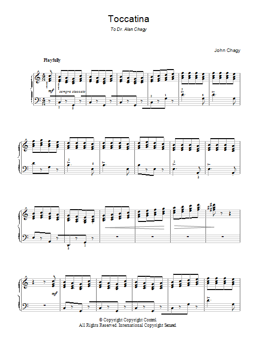 John Chagy Toccatina sheet music notes and chords. Download Printable PDF.