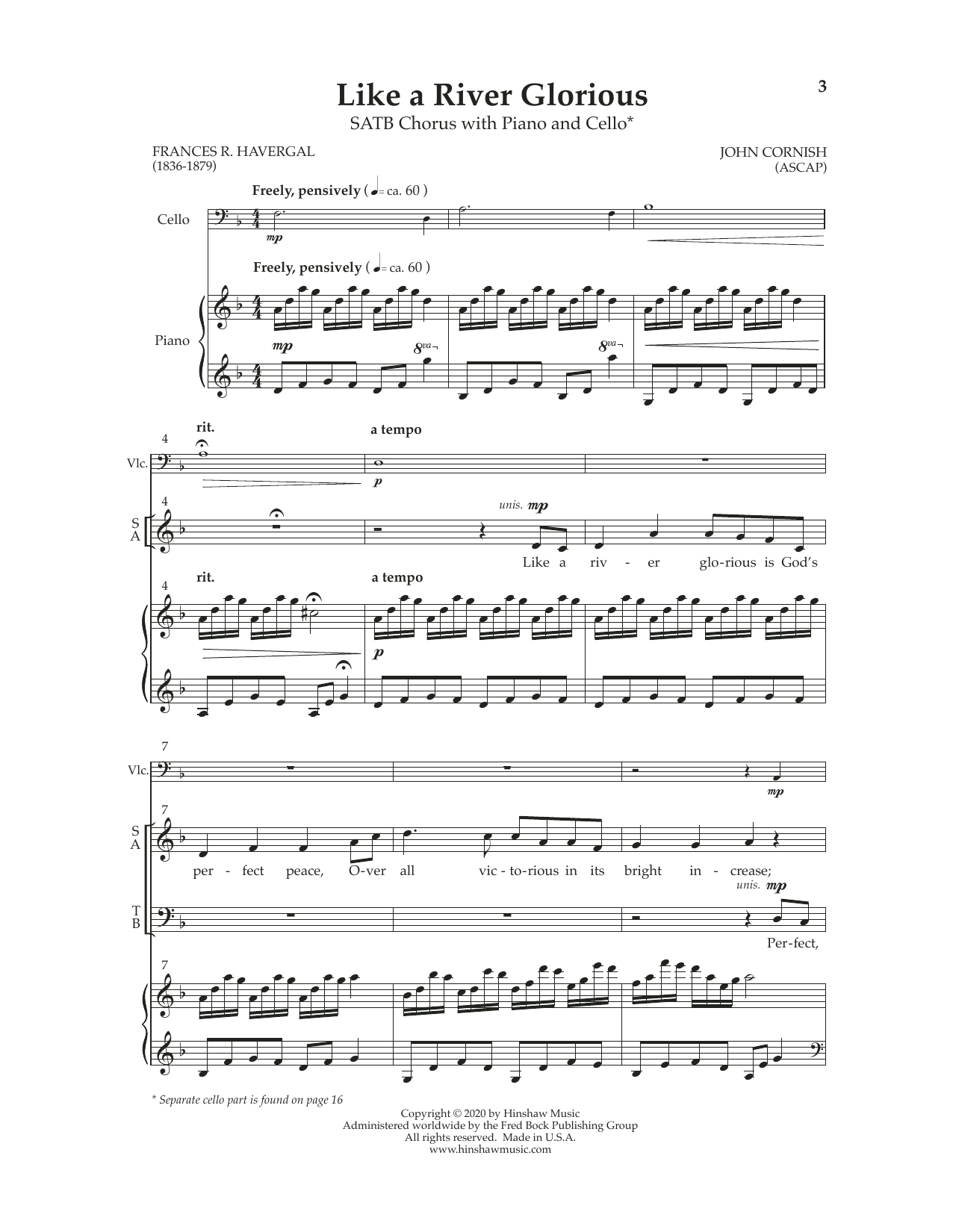 Learn to play John Cornish Like A River Glorious sheet music for SATB Choir in minutes. Price: 3.9900$ John Cornish Like A River Glorious sheet music notes and chords arranged for SATB Choir