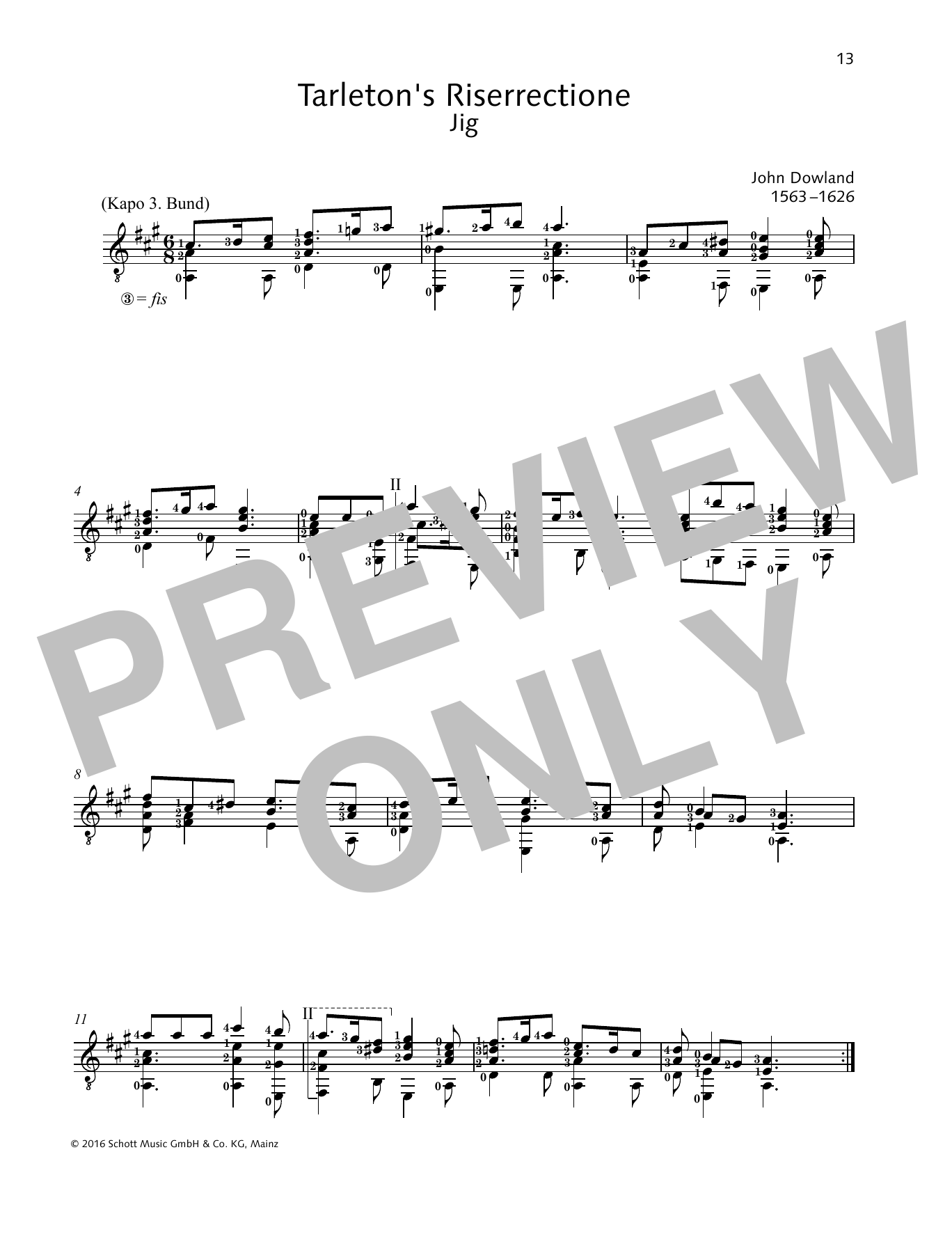 John Dowland Tarleton's Riserrectione sheet music notes and chords. Download Printable PDF.