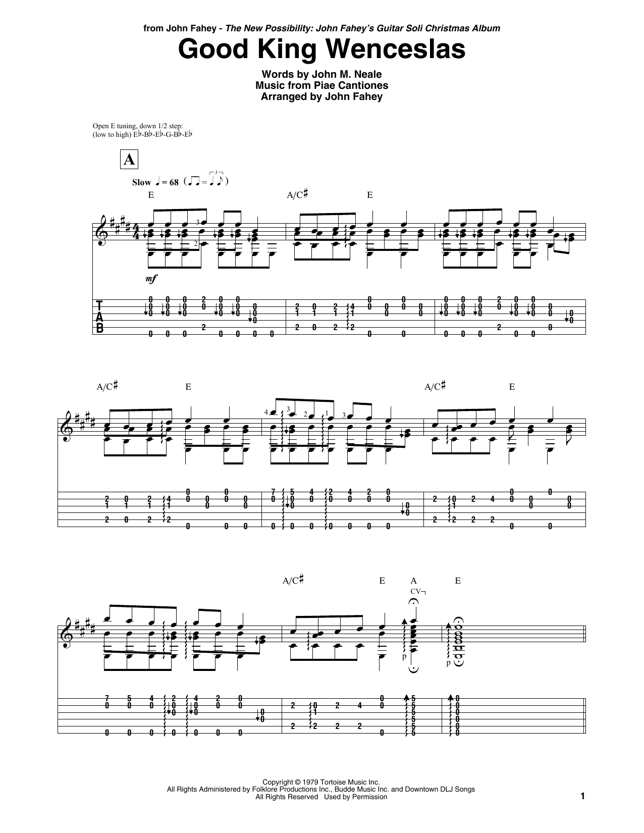 John Fahey Good King Wenceslas sheet music notes and chords. Download Printable PDF.