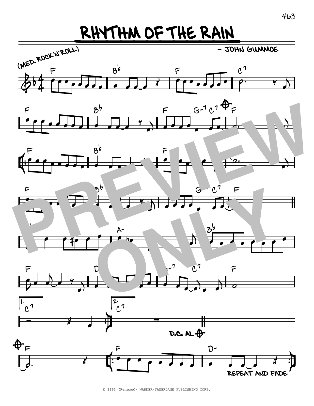 John Gummoe Rhythm Of The Rain Sheet Music And Pdf Chords Real Book Melody Jazz Music Notes 