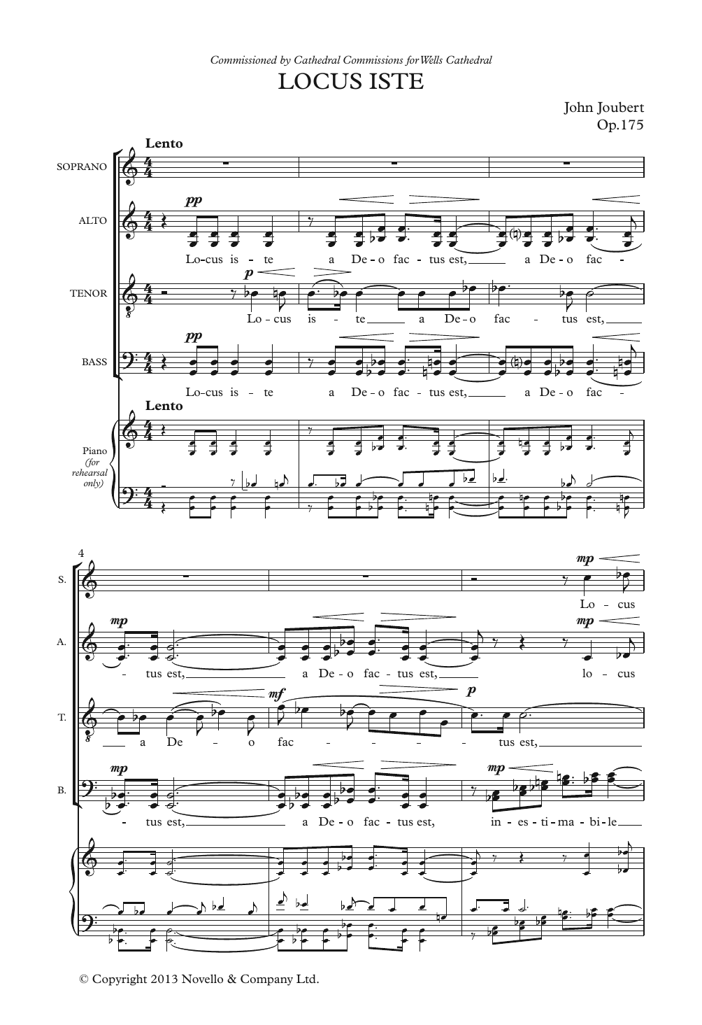 John Joubert Locus Iste sheet music notes and chords. Download Printable PDF.