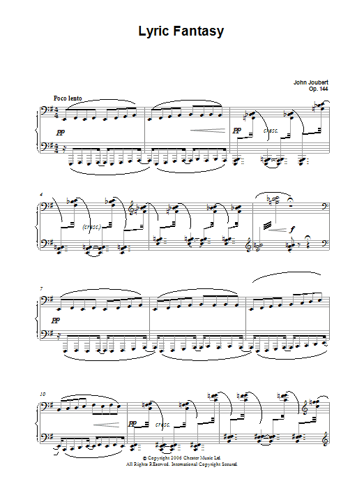 John Joubert Lyric Fantasy sheet music notes and chords. Download Printable PDF.