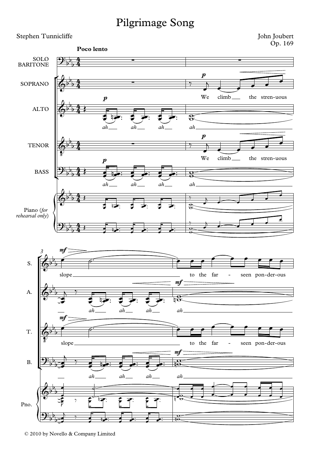 John Joubert Pilgrimage Song sheet music notes and chords. Download Printable PDF.