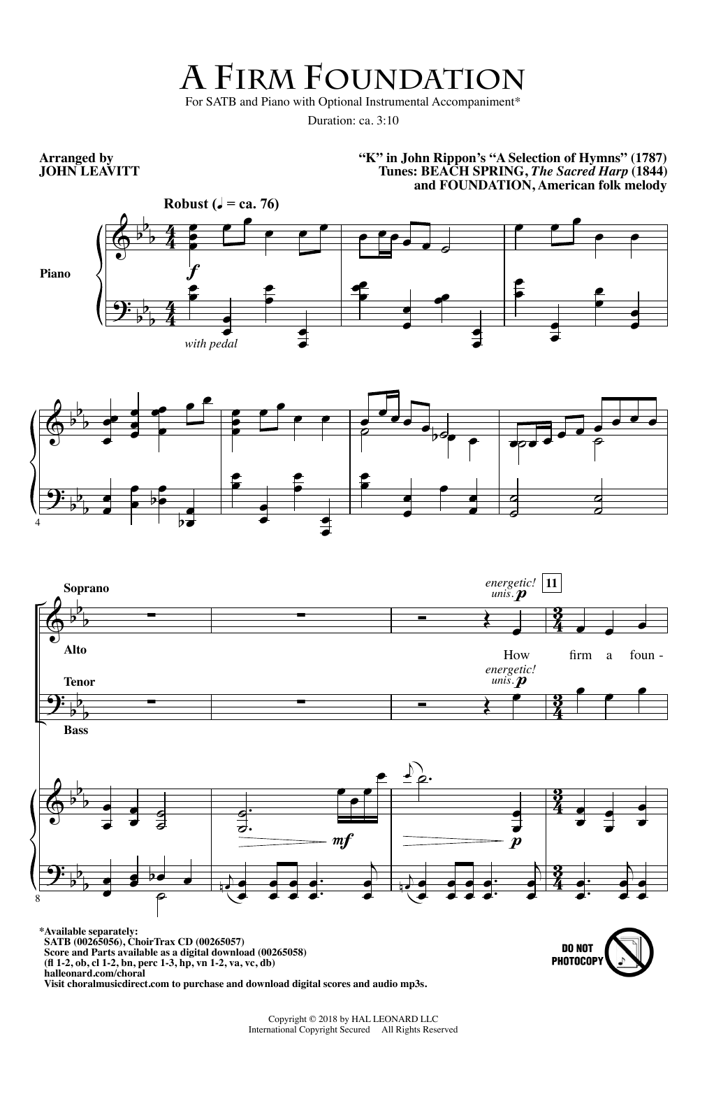 John Leavitt A Firm Foundation sheet music notes and chords. Download Printable PDF.