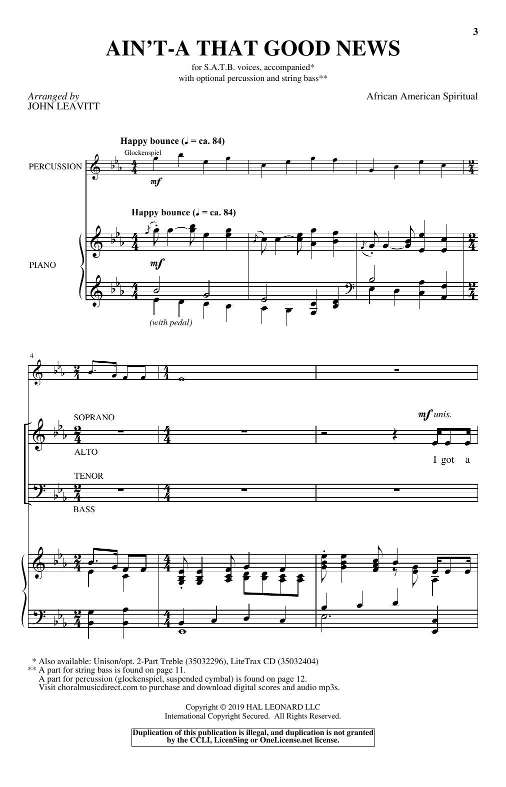 Learn to play John Leavitt Ain't-A That Good News sheet music for SATB Choir in minutes. Price: 3.9900$ John Leavitt Ain't-A That Good News sheet music notes and chords arranged for SATB Choir