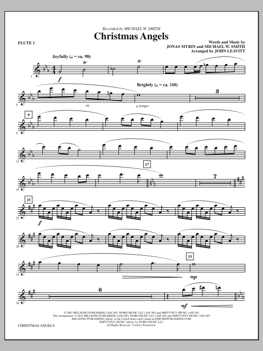 Learn to play John Leavitt Christmas Angels - Flute 1 sheet music for Choir Instrumental Pak in minutes. Price: 7.7900$ John Leavitt Christmas Angels - Flute 1 sheet music notes and chords. Download Printable PDF.