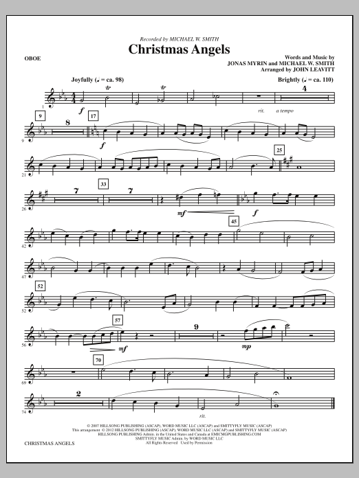 Learn to play John Leavitt Christmas Angels - Oboe sheet music for Choir Instrumental Pak in minutes. Price: 8.9900$ John Leavitt Christmas Angels - Oboe sheet music notes and chords arranged for Choir Instrumental Pak