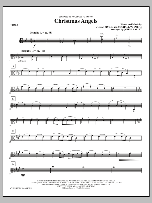 Learn to play John Leavitt Christmas Angels - Viola sheet music for Choir Instrumental Pak in minutes. Price: 8.9900$ John Leavitt Christmas Angels - Viola sheet music notes and chords arranged for Choir Instrumental Pak