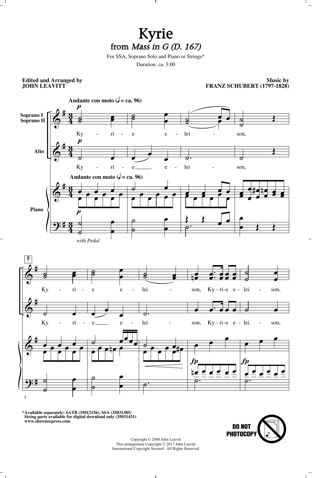 John Leavitt Kyrie sheet music notes and chords. Download Printable PDF.