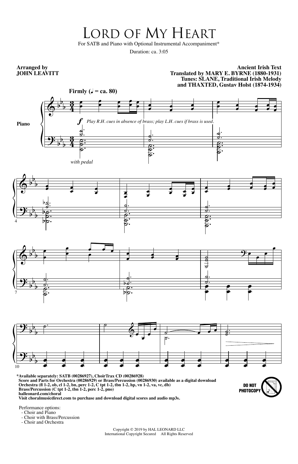 Learn to play John Leavitt Lord Of My Heart sheet music for SATB Choir in minutes. Price: 3.9900$ John Leavitt Lord Of My Heart sheet music notes and chords arranged for SATB Choir