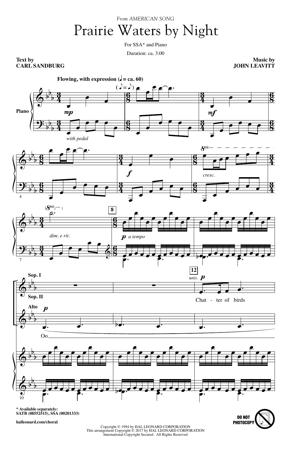 Learn to play John Leavitt Prairie Waters By Night sheet music for SSA Choir in minutes. Price: 3.9900$ John Leavitt Prairie Waters By Night sheet music notes and chords arranged for SSA Choir
