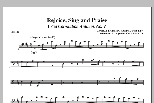Learn to play John Leavitt Rejoice, Sing And Praise - Cello sheet music for Choir Instrumental Pak in minutes. Price: 8.9900$ John Leavitt Rejoice, Sing And Praise - Cello sheet music notes and chords arranged for Choir Instrumental Pak