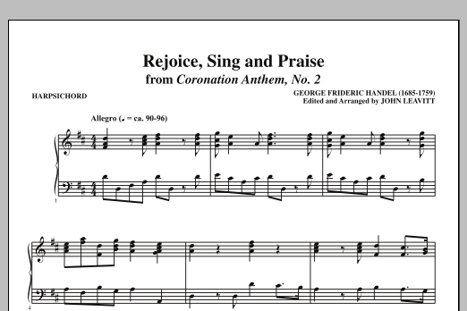 Learn to play John Leavitt Rejoice, Sing And Praise - Harpsichord sheet music for Choir Instrumental Pak in minutes. Price: 8.9900$ John Leavitt Rejoice, Sing And Praise - Harpsichord sheet music notes and chords arranged for Choir Instrumental Pak