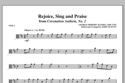 Learn to play John Leavitt Rejoice, Sing And Praise - Viola sheet music for Choir Instrumental Pak in minutes. Price: 8.9900$ John Leavitt Rejoice, Sing And Praise - Viola sheet music notes and chords arranged for Choir Instrumental Pak