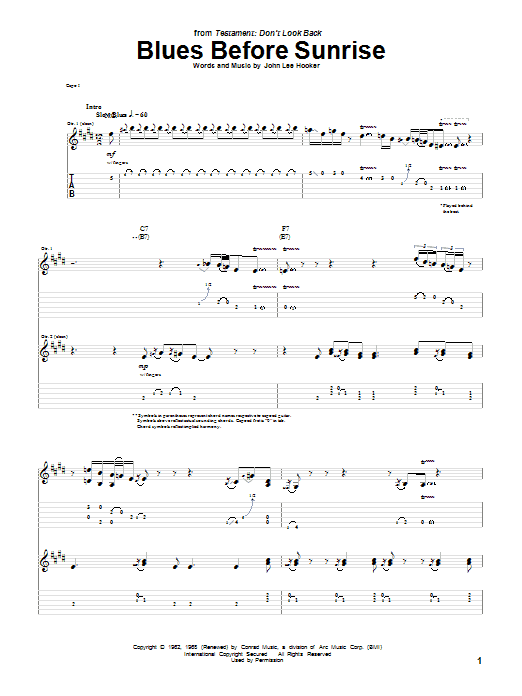 Learn to play John Lee Hooker Blues Before Sunrise sheet music for Guitar Tab in minutes. Price: 7.8900$ John Lee Hooker Blues Before Sunrise sheet music notes and chords arranged for Guitar Tab