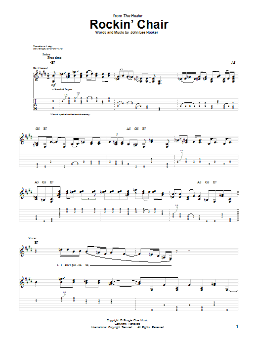 John Lee Hooker Rockin' Chair sheet music notes and chords. Download Printable PDF.