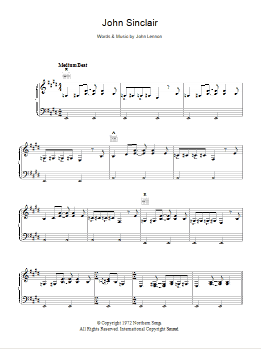 John Lennon John Sinclair sheet music notes and chords. Download Printable PDF.