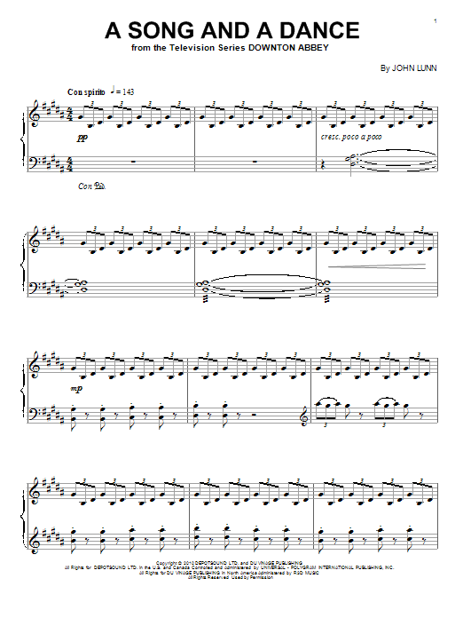 Learn to play John Lunn A Song And A Dance sheet music for Piano Solo in minutes. John Lunn A Song And A Dance sheet music notes and chords. Download Printable PDF.