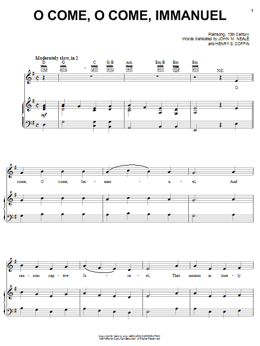 John Mason Neale O Come O Come Immanuel Sheet Music Pdf Notes Chords Christmas Score Piano Vocal Guitar Right Hand Melody Download Printable Sku 24527 Pdf drive is your search engine for pdf files. fresh sheet music