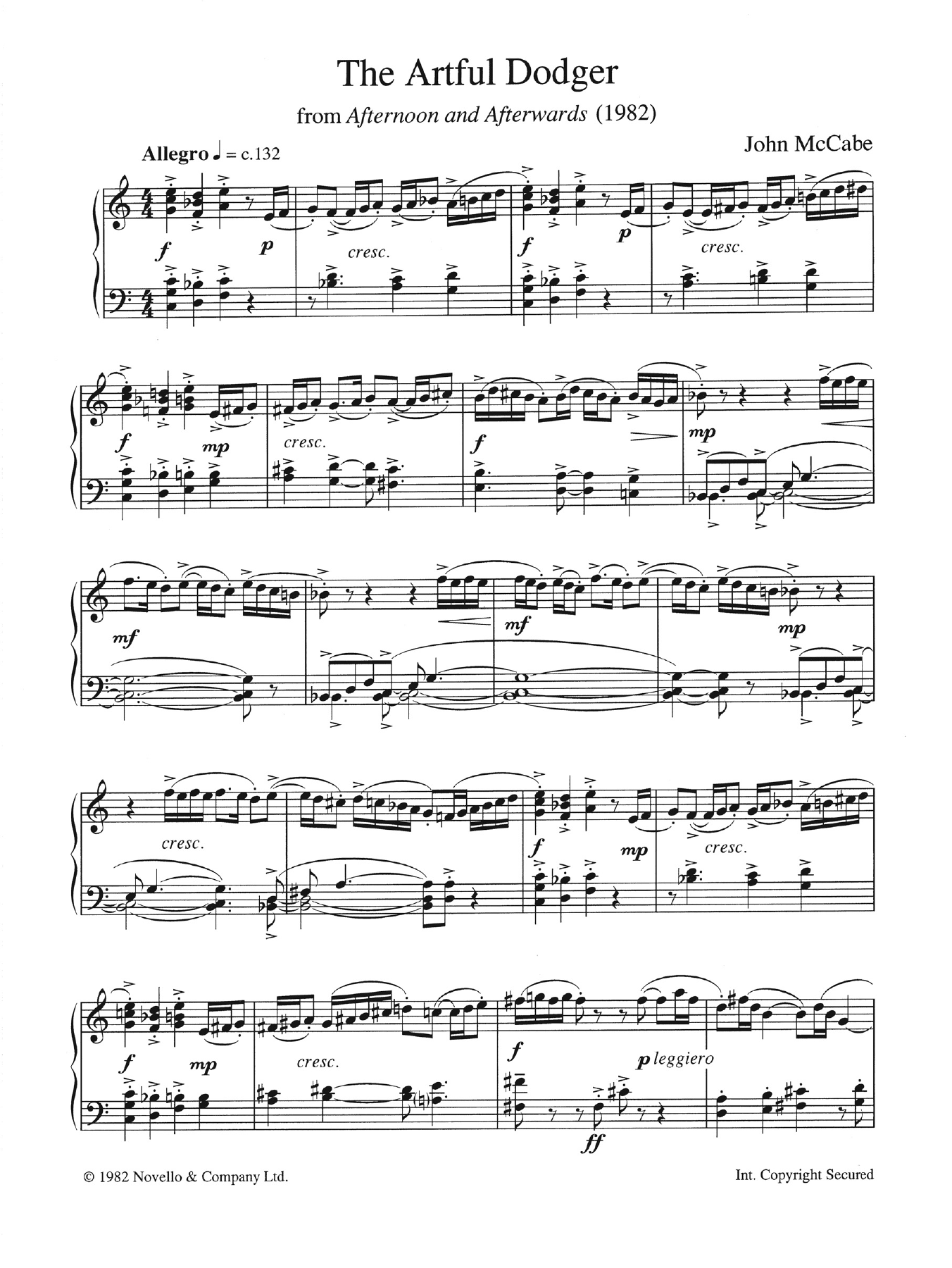 Learn to play John McCabe The Artful Dodger sheet music for Piano Solo in minutes. Price: 6.9900$ John McCabe The Artful Dodger sheet music notes and chords arranged for Piano Solo