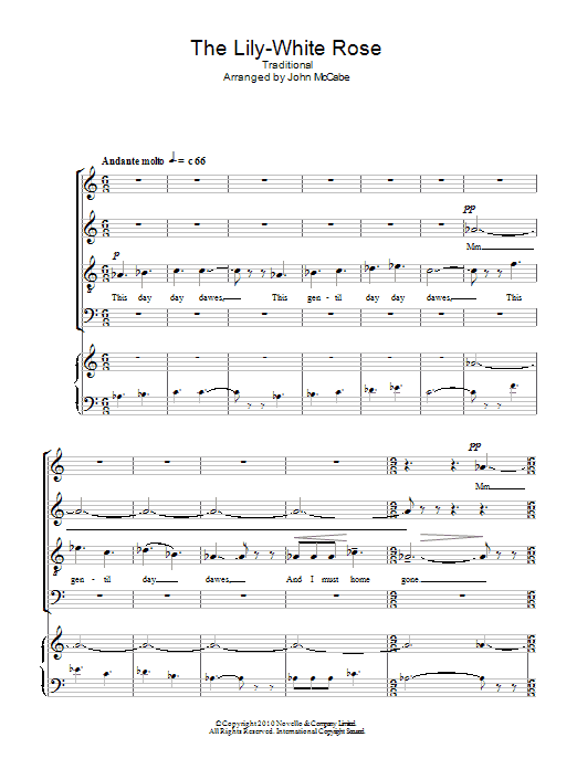 John McCabe The Lily-White Rose sheet music notes and chords. Download Printable PDF.