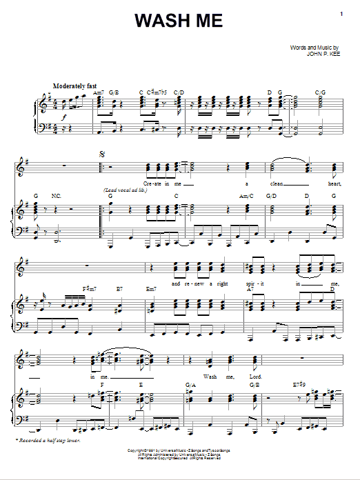 John P. Kee Wash Me sheet music notes and chords. Download Printable PDF.