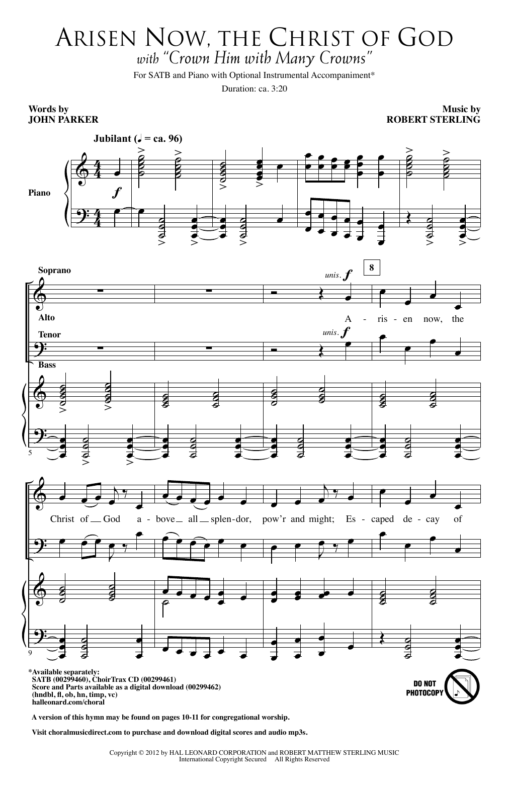 Learn to play John Parker and Robert Sterling Arisen Now, The Christ Of God (with John Parker and Robert Sterling Arisen Now, The Christ Of God (with