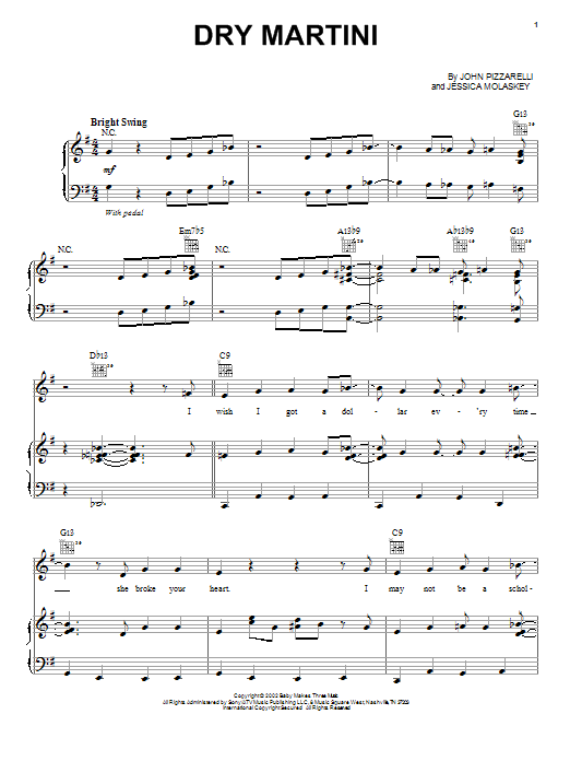 John Pizzarelli Dry Martini sheet music notes and chords. Download Printable PDF.