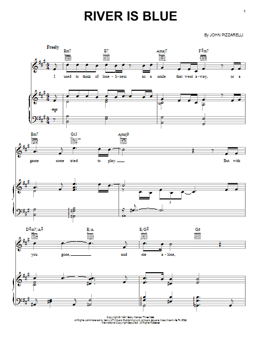 John Pizzarelli River Is Blue sheet music notes and chords. Download Printable PDF.