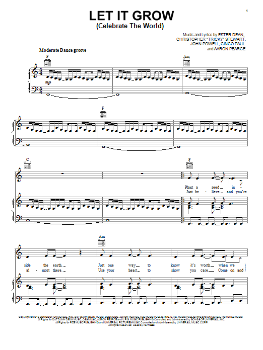 Learn to play John Powell Let It Grow (Celebrate The World) sheet music for Piano, Vocal & Guitar (Right-Hand Melody) in minutes. John Powell Let It Grow (Celebrate The World) sheet music notes and chords. Download Printable PDF.