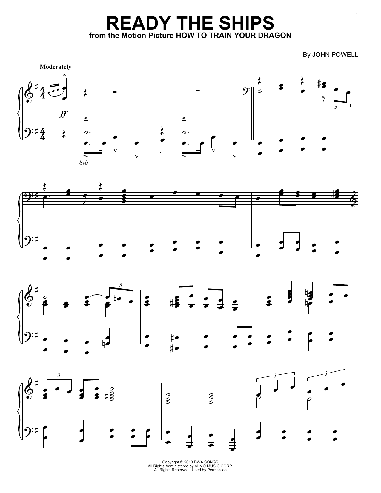 John Powell Ready The Ships sheet music notes and chords. Download Printable PDF.