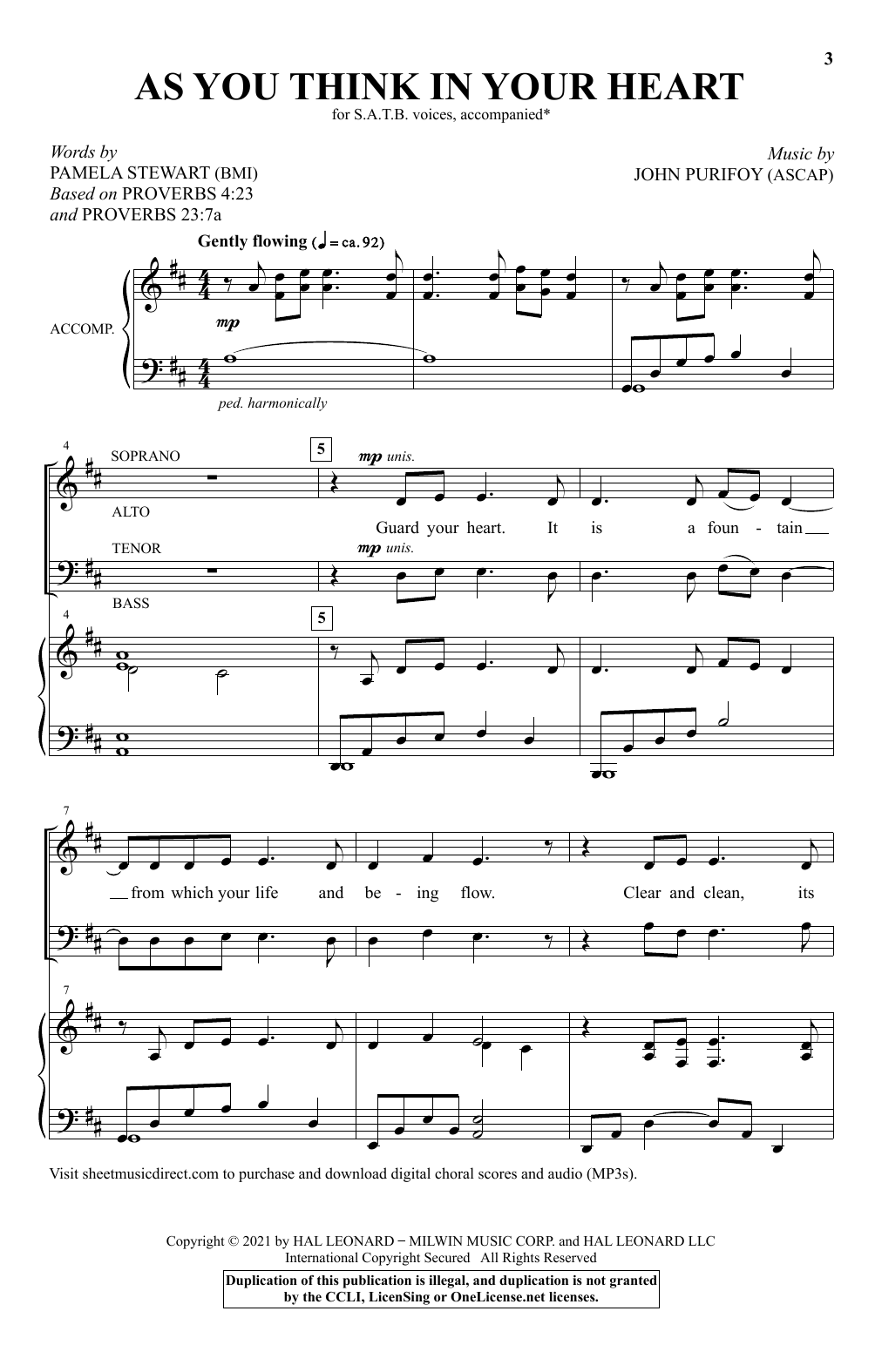 Learn to play John Purifoy As You Think In Your Heart sheet music for SATB Choir in minutes. Price: 3.9900$ John Purifoy As You Think In Your Heart sheet music notes and chords arranged for SATB Choir