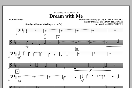 Learn to play John Purifoy Dream With Me - Double Bass sheet music for Choir Instrumental Pak in minutes. Price: 8.9900$ John Purifoy Dream With Me - Double Bass sheet music notes and chords arranged for Choir Instrumental Pak