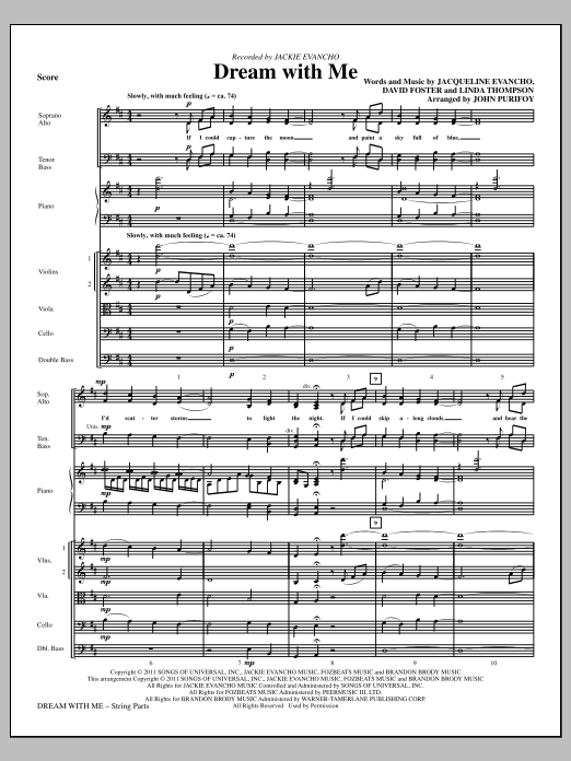 Learn to play John Purifoy Dream With Me - Full Score sheet music for Choir Instrumental Pak in minutes. Price: 8.9900$ John Purifoy Dream With Me - Full Score sheet music notes and chords arranged for Choir Instrumental Pak