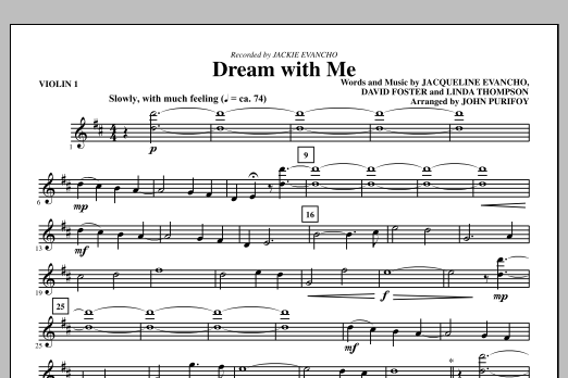 Learn to play John Purifoy Dream With Me - Violin 1 sheet music for Choir Instrumental Pak in minutes. Price: 8.9900$ John Purifoy Dream With Me - Violin 1 sheet music notes and chords arranged for Choir Instrumental Pak
