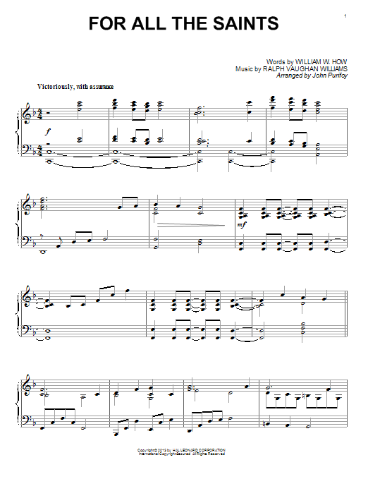 Learn to play John Purifoy For All The Saints sheet music for SATB Choir in minutes. Price: 3.9900$ John Purifoy For All The Saints sheet music notes and chords arranged for SATB Choir