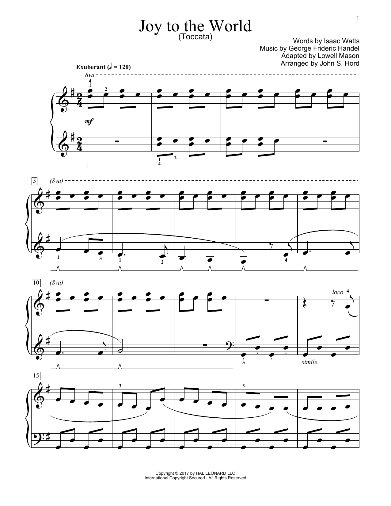 Learn to play John S. Hord Joy To The World sheet music for Educational Piano in minutes. Price: 6.9900$ John S. Hord Joy To The World sheet music notes and chords arranged for Educational Piano