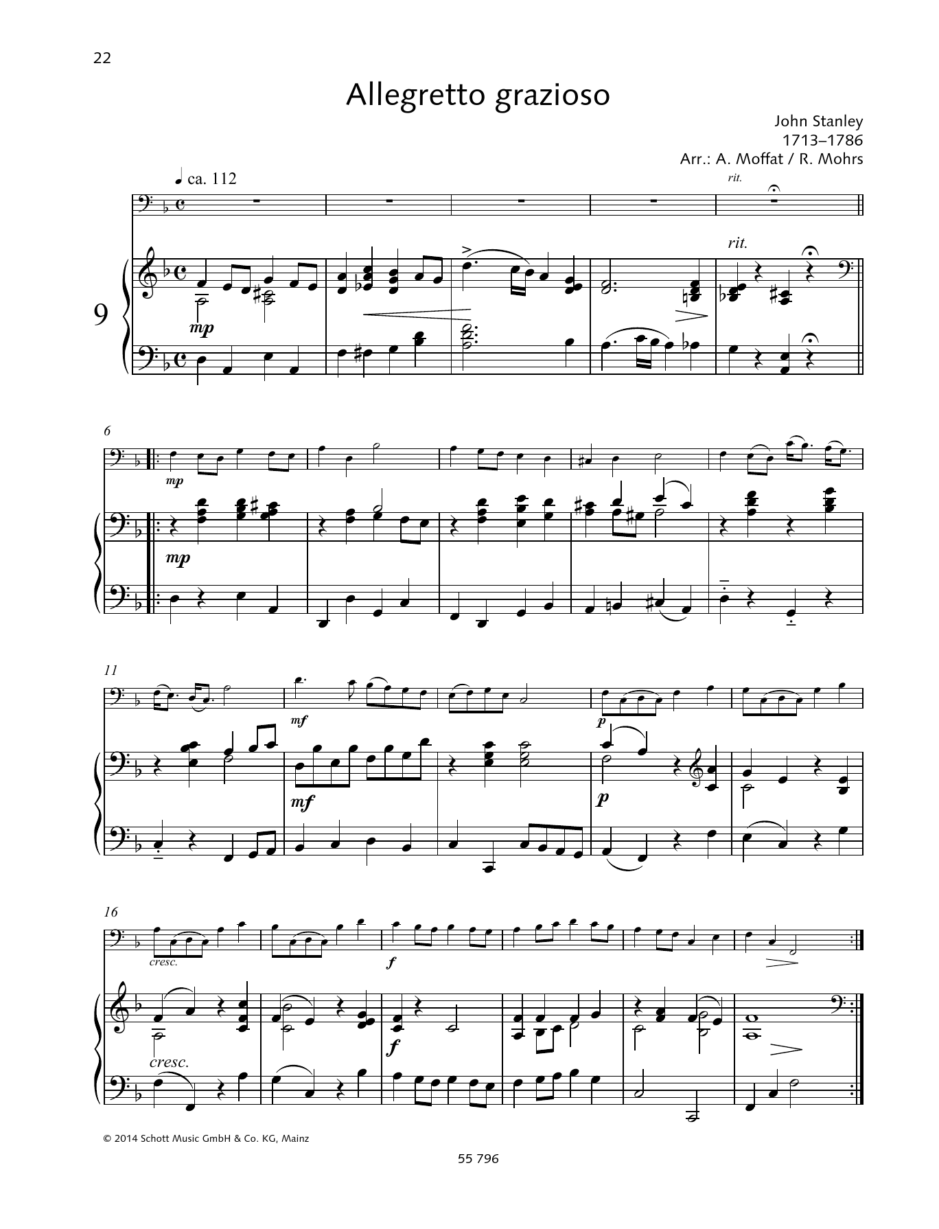 John Stanley Allegretto Grazioso sheet music notes and chords. Download Printable PDF.