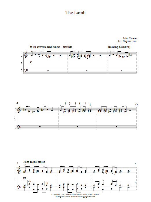 Learn to play John Tavener The Lamb sheet music for Piano Solo in minutes. John Tavener The Lamb sheet music notes and chords