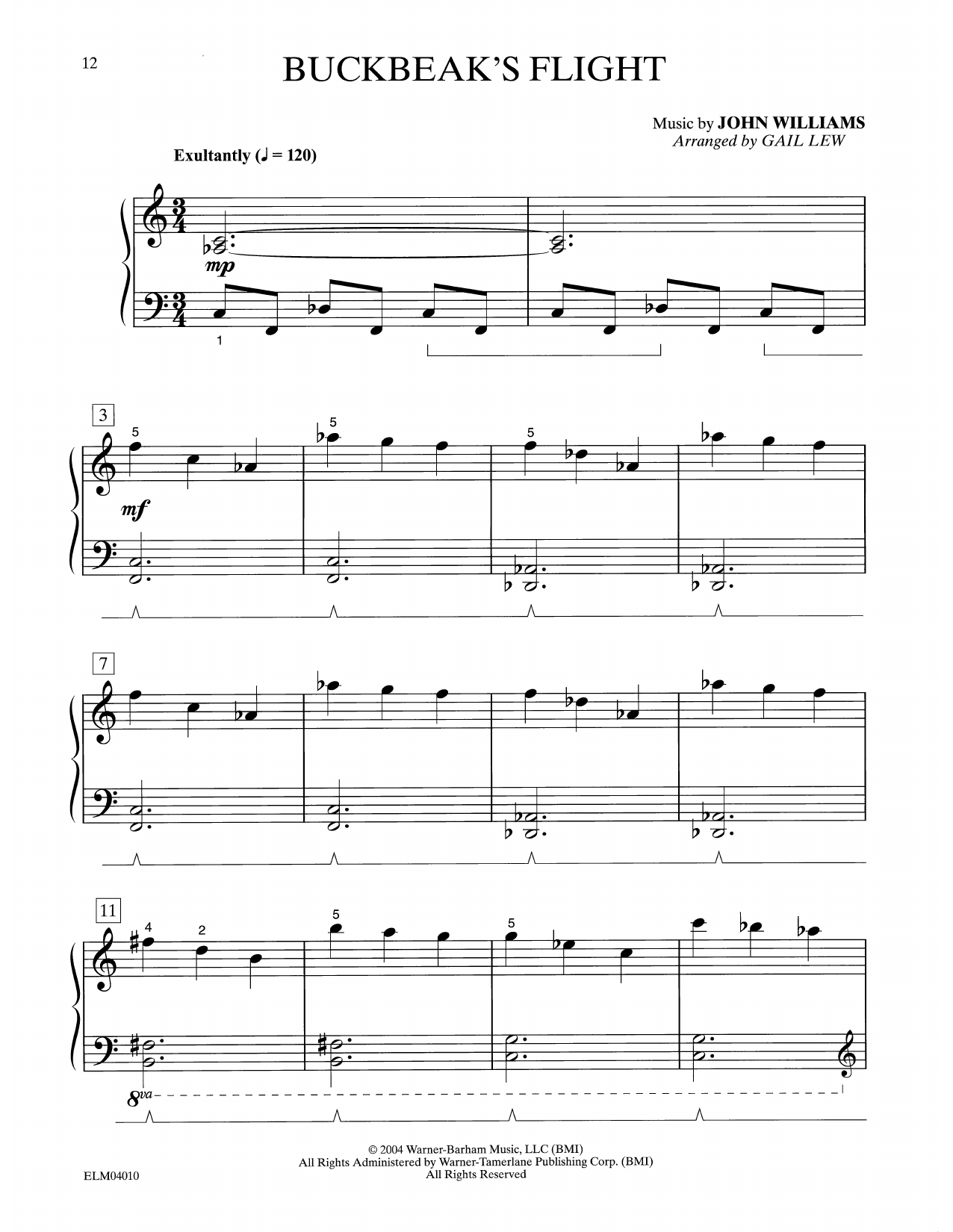 Learn to play John Williams Buckbeak's Flight (from Harry Potter) (arr. Gail Lew) sheet music for Easy Piano in minutes. Price: 6.9900$ John Williams Buckbeak's Flight (from Harry Potter) (arr. Gail Lew) sheet music notes and chords arranged for Easy Piano